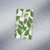 Nahtloses Muster mit Blätter aus grünem Tee Magnetische Visitenkarte (Beispiel)