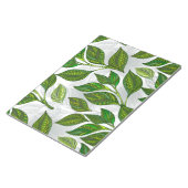 Nahtloses Muster mit Blätter aus grünem Tee Notizblock (angewinkelt)