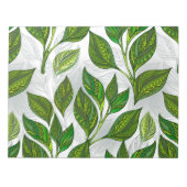 Nahtloses Muster mit Blätter aus grünem Tee Notizblock (Vorderseite)