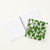 Nahtloses Muster mit Blätter aus grünem Tee Notizblock (Innenseite)