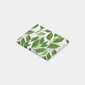 Nahtloses Muster mit Blätter aus grünem Tee Post-it Klebezettel (angewinkelt)