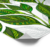 Nahtloses Muster mit Blätter aus grünem Tee Poster (Ecke)