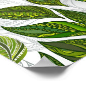 Nahtloses Muster mit Blätter aus grünem Tee Poster (Ecke)