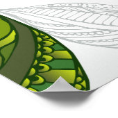 Nahtloses Muster mit Blätter aus grünem Tee Poster (Ecke)