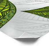 Nahtloses Muster mit Blätter aus grünem Tee Poster (Ecke)