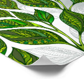 Nahtloses Muster mit Blätter aus grünem Tee Poster (Ecke)