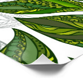 Nahtloses Muster mit Blätter aus grünem Tee Poster (Ecke)