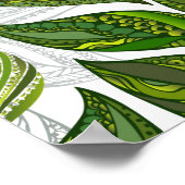 Nahtloses Muster mit Blätter aus grünem Tee Poster (Ecke)