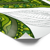 Nahtloses Muster mit Blätter aus grünem Tee Poster (Ecke)