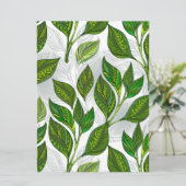 Nahtloses Muster mit Blätter aus grünem Tee Programm (Stehend Vorderseite)