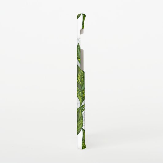 Nahtloses Muster mit Blätter aus grünem Tee Samsung Galaxy Hülle (Linke Seite)