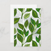 Nahtloses Muster mit Blätter aus grünem Tee Save The Date (Vorne/Hinten)