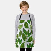 Nahtloses Muster mit Blätter aus grünem Tee Schürze (Getragen)