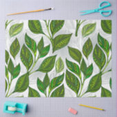 Nahtloses Muster mit Blätter aus grünem Tee Seidenpapier (Basteln)