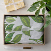 Nahtloses Muster mit Blätter aus grünem Tee Seidenpapier (Geschenk)