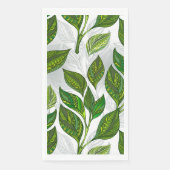 Nahtloses Muster mit Blätter aus grünem Tee Serviette (Vorderseite)