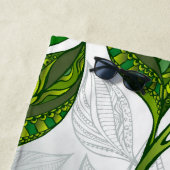 Nahtloses Muster mit Blätter aus grünem Tee Strandtuch (Beispiel)