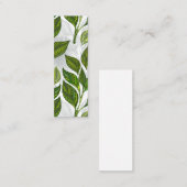 Nahtloses Muster mit Blätter aus grünem Tee Telefonnummerkarte (Vorne/Hinten)