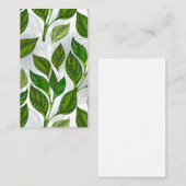 Nahtloses Muster mit Blätter aus grünem Tee Telefonnummerkarte (Vorne/Hinten)