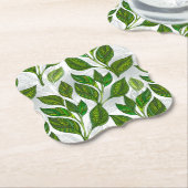 Nahtloses Muster mit Blätter aus grünem Tee Untersetzer (angewinkelt)