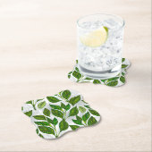 Nahtloses Muster mit Blätter aus grünem Tee Untersetzer (Vor Ort)