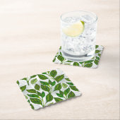 Nahtloses Muster mit Blätter aus grünem Tee Untersetzer (Vor Ort)