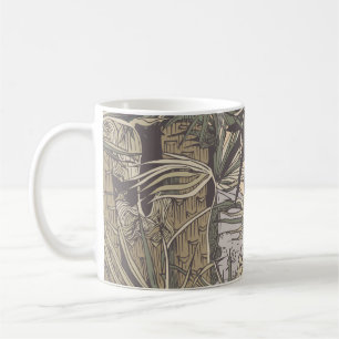 Nahtloses Muster mit Blätter aus Palmen, helles Mu Kaffeetasse
