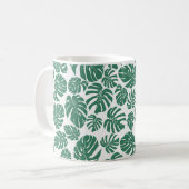 Nahtloses Muster mit Blätter von Monstera. Decorat Kaffeetasse (Vorderseite Links)