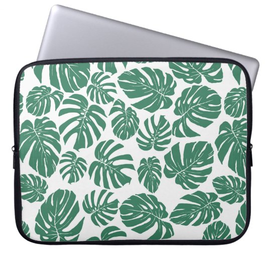 Nahtloses Muster mit Blätter von Monstera. Decorat Laptopschutzhülle (Vorderseite)