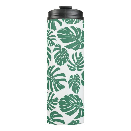 Nahtloses Muster mit Blätter von Monstera. Decorat Thermosbecher (Vorderseite)