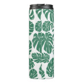 Nahtloses Muster mit Blätter von Monstera. Decorat Thermosbecher (Rückseite)
