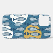 Nahtloses Muster mit blauem Fisch, von Skandi insp Case-Mate iPhone Hülle (Rückseite (Horizontal))