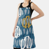 Nahtloses Muster mit blauem Fisch, von Skandi insp Schürze (InSitu)