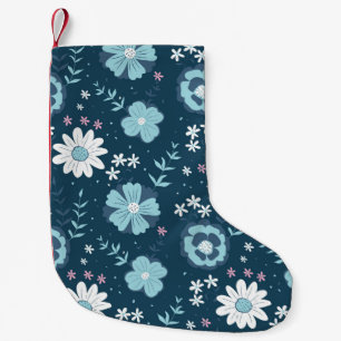 Nahtloses Muster mit blauen Sommerferien auf dunkl Kleiner Weihnachtsstrumpf