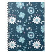 Nahtloses Muster mit blauen Sommerferien auf dunkl Notizblock (Vorderseite)