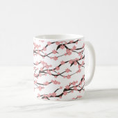 Nahtloses Muster mit blühender Kirsche auf weißem Kaffeetasse (VorderseiteRechts)
