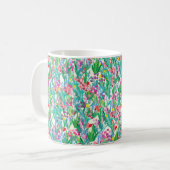 Nahtloses Muster mit Blume, Hintergrund der Pflanz Kaffeetasse (Vorderseite Links)