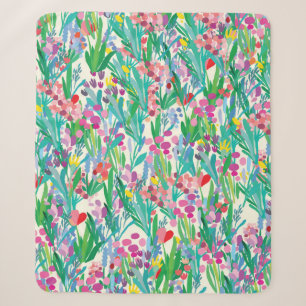 Nahtloses Muster mit Blume, Hintergrund der Pflanz Sherpadecke