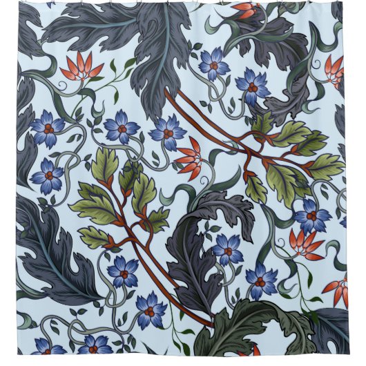 Nahtloses Muster mit Blume im Art Deko Stil. M Duschvorhang (Vorderseite)