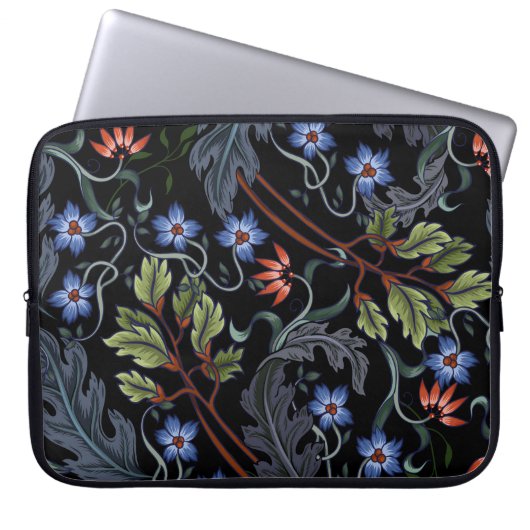 Nahtloses Muster mit Blume im Art Deko Stil. M Laptopschutzhülle (Vorderseite)