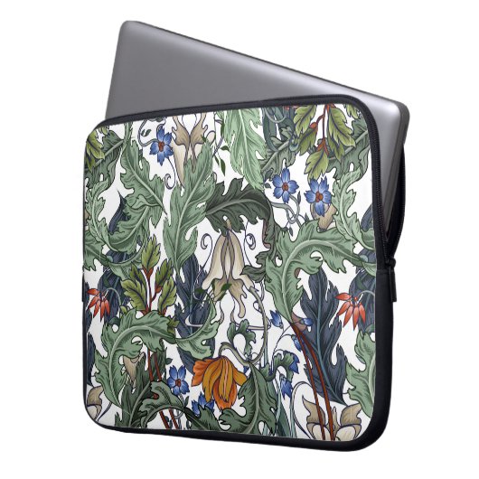 Nahtloses Muster mit Blume im Art Deko Stil. M Laptopschutzhülle (Vorderseite Links)