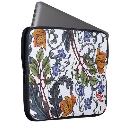 Nahtloses Muster mit Blume im Art Deko Stil. M Laptopschutzhülle (Vorne Rechts)