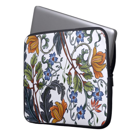 Nahtloses Muster mit Blume im Art Deko Stil. M Laptopschutzhülle (Vorderseite Links)