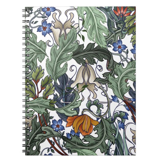 Nahtloses Muster mit Blume im Art Deko Stil. M Notizblock (Vorderseite)