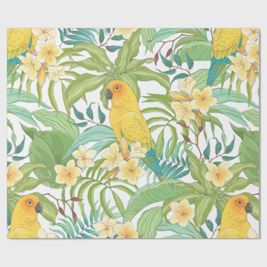 Nahtloses Muster mit Blume Plumeria, Blätter und Geschenkpapier (Flach)