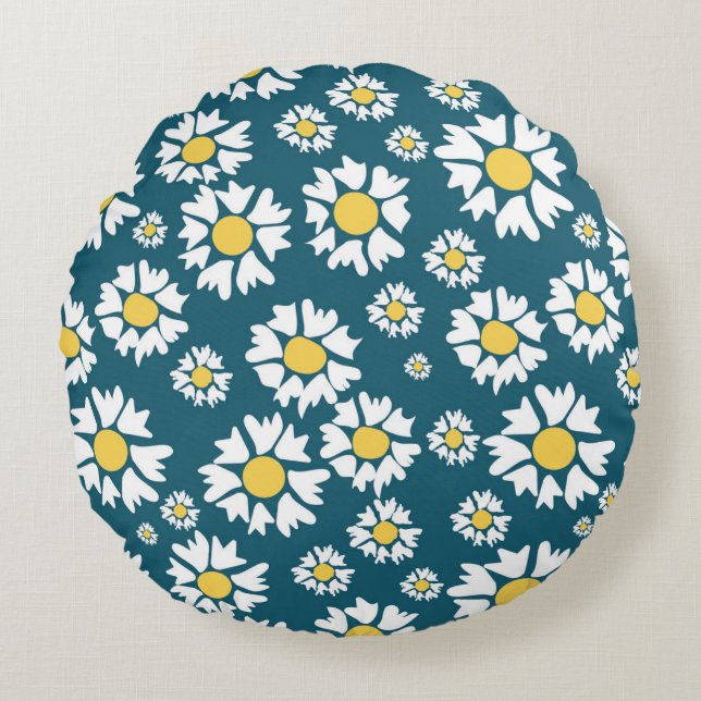 Nahtloses Muster mit Blume Rundes Kissen (Vorderseite)