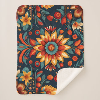 nahtloses Muster mit Blume Sherpadecke