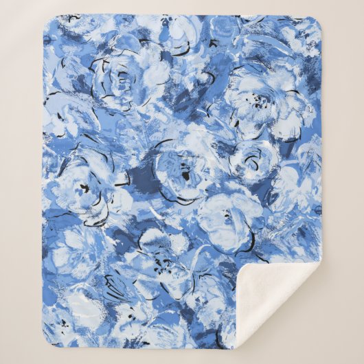 Nahtloses Muster mit Blume Sherpadecke (Vorderseite)