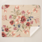 Nahtloses Muster mit Blume und Blätter. Bläschen Sherpadecke (Vorderseite (Horizontal))