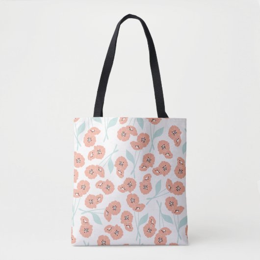 Nahtloses Muster mit Blume und Blumenelementen, Tasche (Vorderseite)